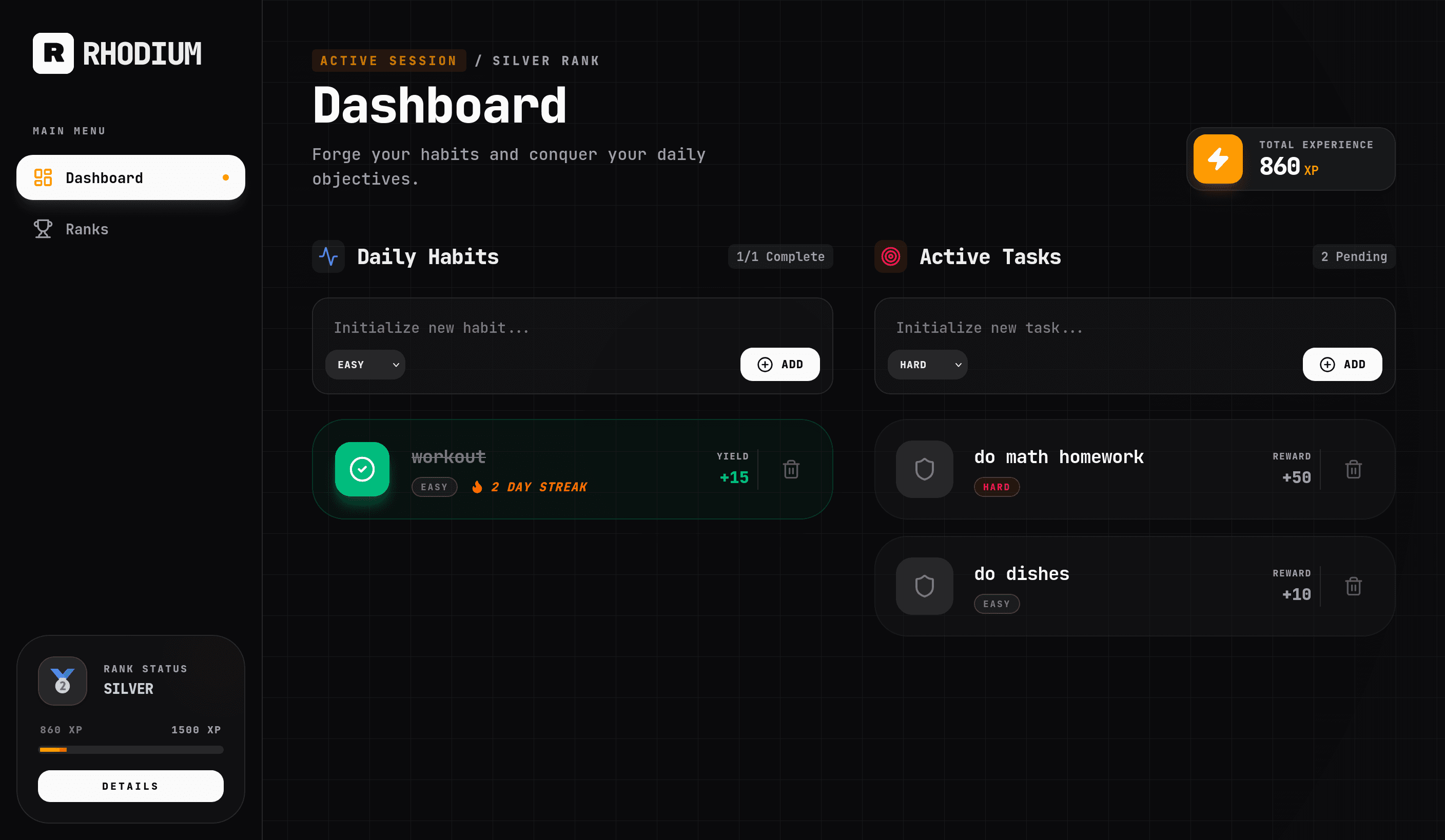 OSMIUM app desktop preview
